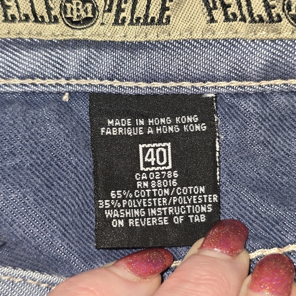Pelle Pelle 78 Vintage Y2K Denim Utility Cargo Shorts Streetwear Size 40 - Picture 10 of 10